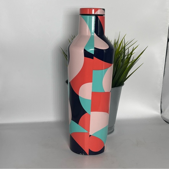 Corkcicle 16oz. Canteen in Mod Shout Pink, Coral, Turquoise and Navy Blue - Picture 2 of 8